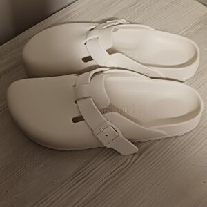 Birkenstock White EVA Slip-On Boston Mules